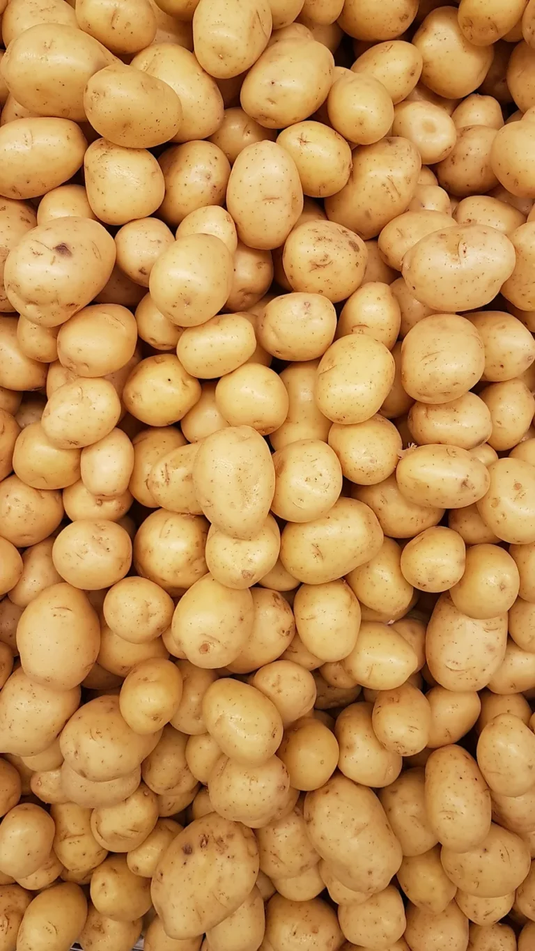 Stapel verse gele aardappelen